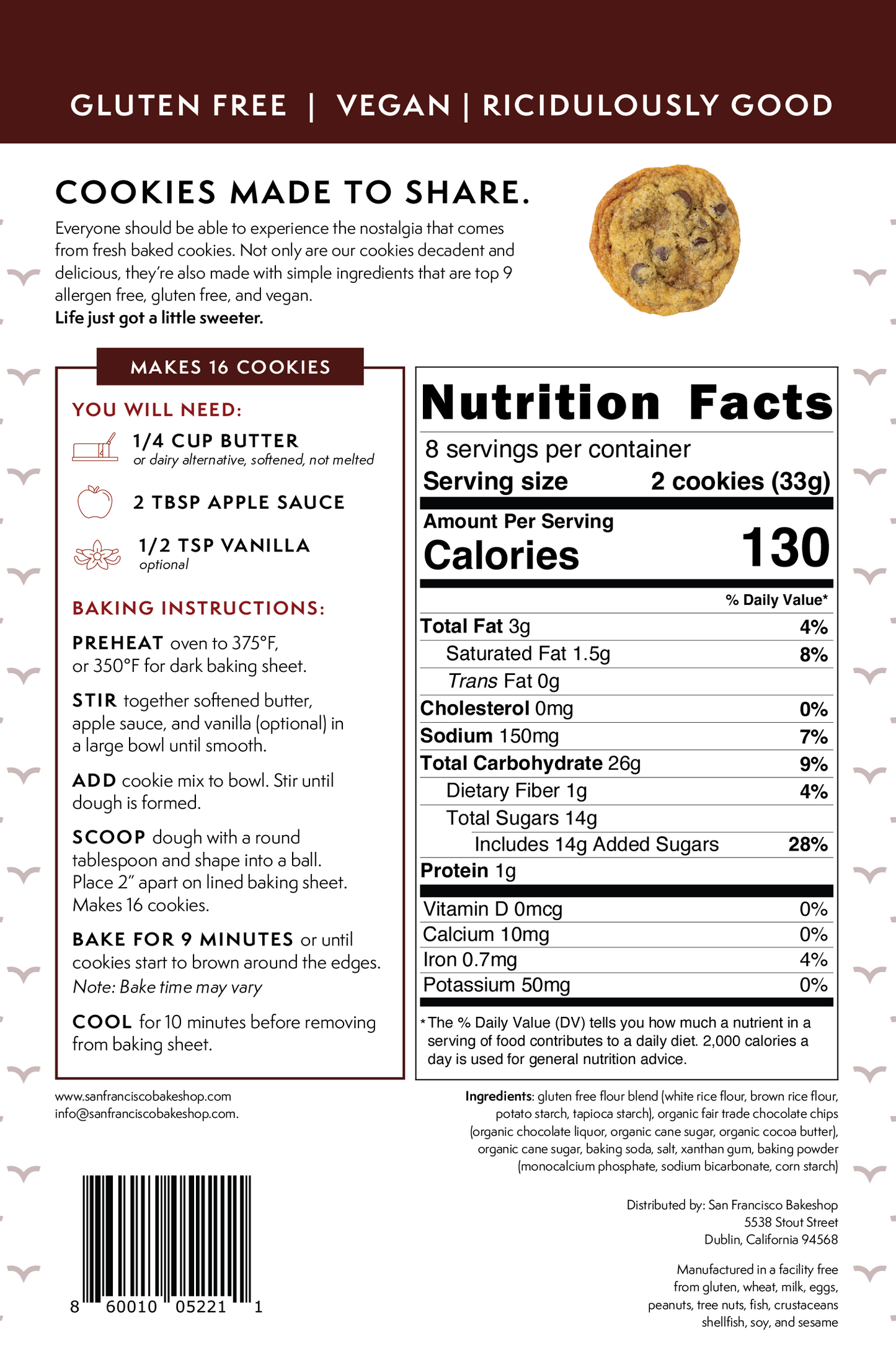 Decadent Dark Chocolate Chip Cookie Mix